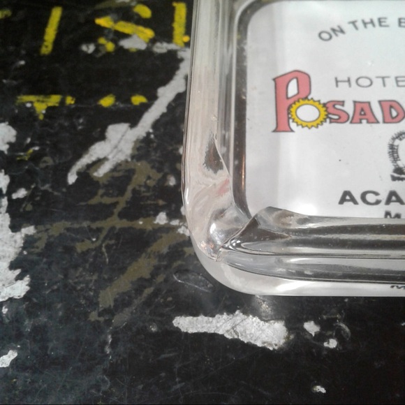 vintage Glass Square Mid Century HOTEL Posada Del Sol ACAPULCO ashtray - Picture 3 of 7